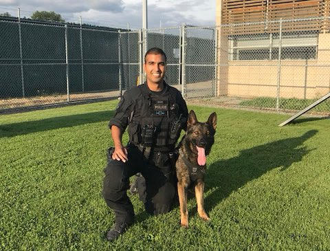 VPD Cst. Simrit Roycombough with police dog