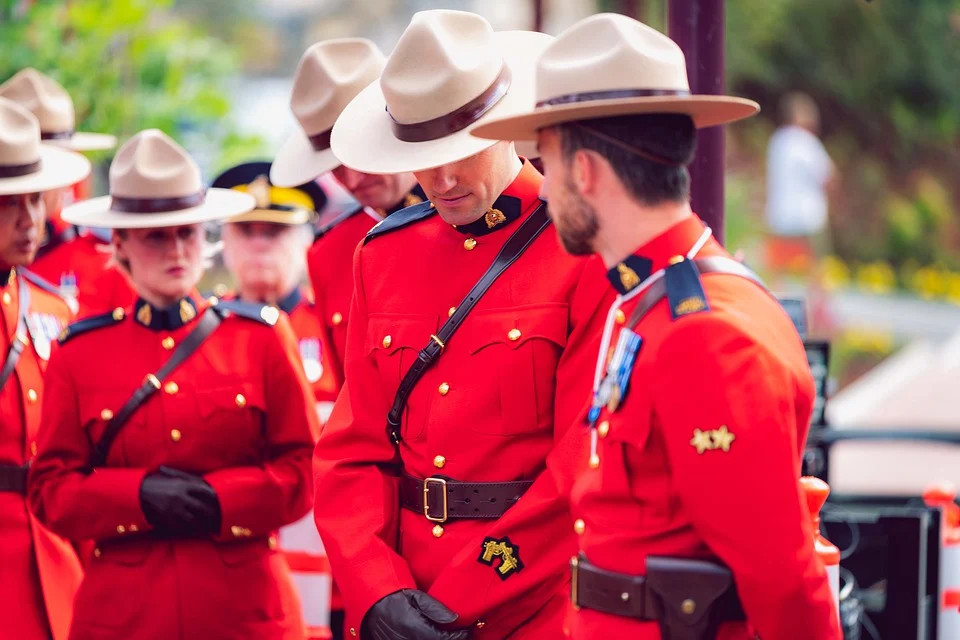 RCMP officers in dress uniforms