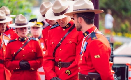 RCMP officers in dress uniforms