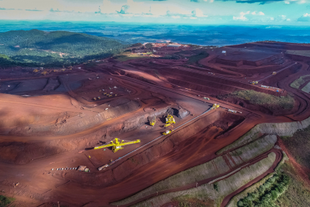 Aerial view of the S11D complex, the world's largest open-pit iron ore mine, controlled by Vale, in the Carajás region of Pará state. Photo: Ricardo Teles/ Agência Vale