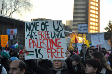 March in solidarity with the Palestinian people in Montreal on November 4, 2023. Photo: Jahanzeb Hussain.