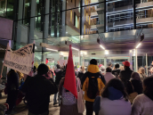 Palestine solidarity rally at city hall in Surrey.